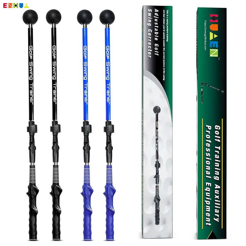 Folding Golf Swing Trainer Stick Posture Corrector Practice Swing Training Aids Upgrade With Rubber Rope Strength Exercises Blue 240108
