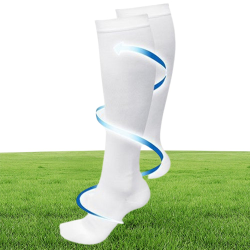 1 Pair Antifatigue Unisex Compression Socks Flight Travel AntiFatigue Knee High Stockings Magic Sock Womens Men039s Meias Sock8105722