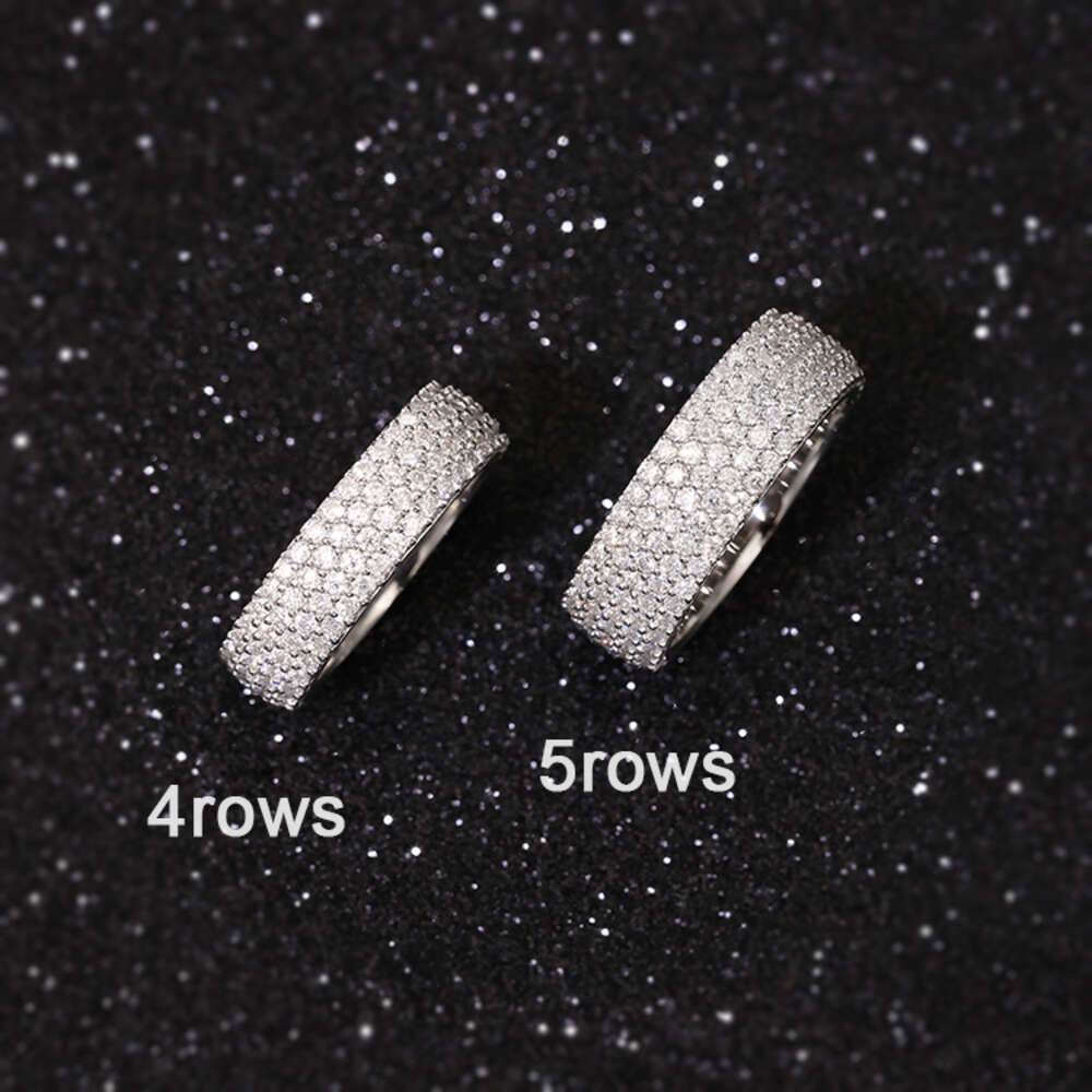 RTS Fashion Style Mans Sterg Sier Full ice out Moissanite Dia Hip Hop Rapper Cuban Ring