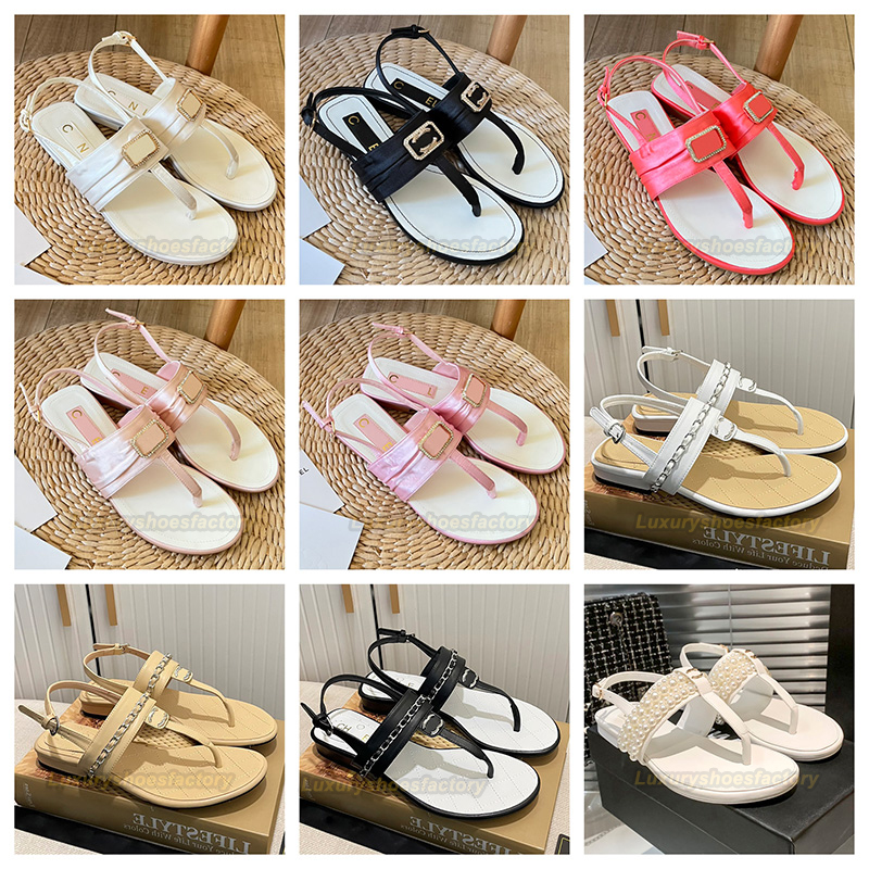 Designer sandals designer flats women Paris French designer Women Slippers Clip Toe Sandal Summer T Tied Ladies Shoes Beach Casual Woman luxury Flip Flops