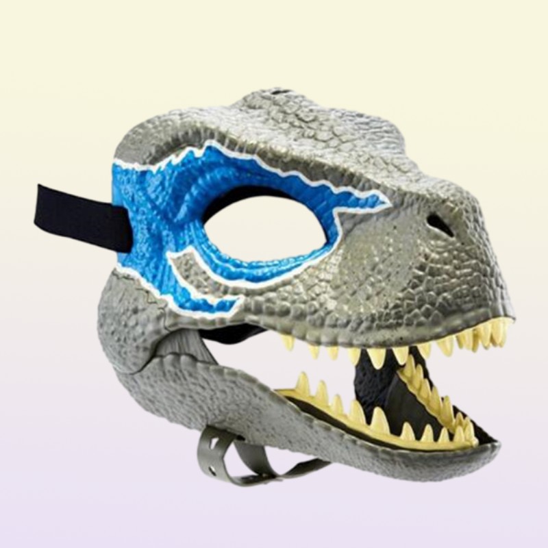 Dragon Dinosaur Jaw Mask Open Mouth Latex Horror Dinosaur Headgear Dino Mask Halloween Party Cosplay Props Scared MaskGC1390