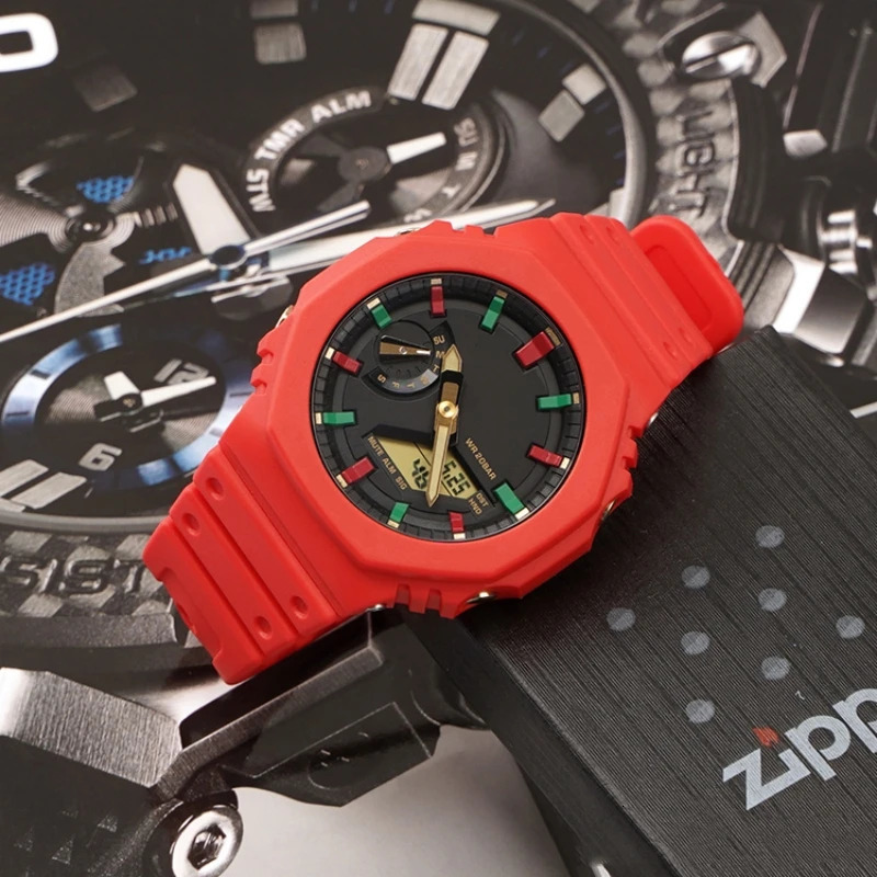 High Quality Resin Watch Band and case For GShock GA2100 GA2110 Rubber Strap Bezel Case Replacement Accessories 240106