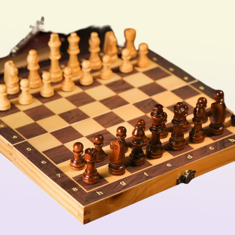 Outdoor Games Activities Chess Wooden Checker Board Solid Wood Pieces Folding Chess Board Highend Puzzle Chess Game 221207