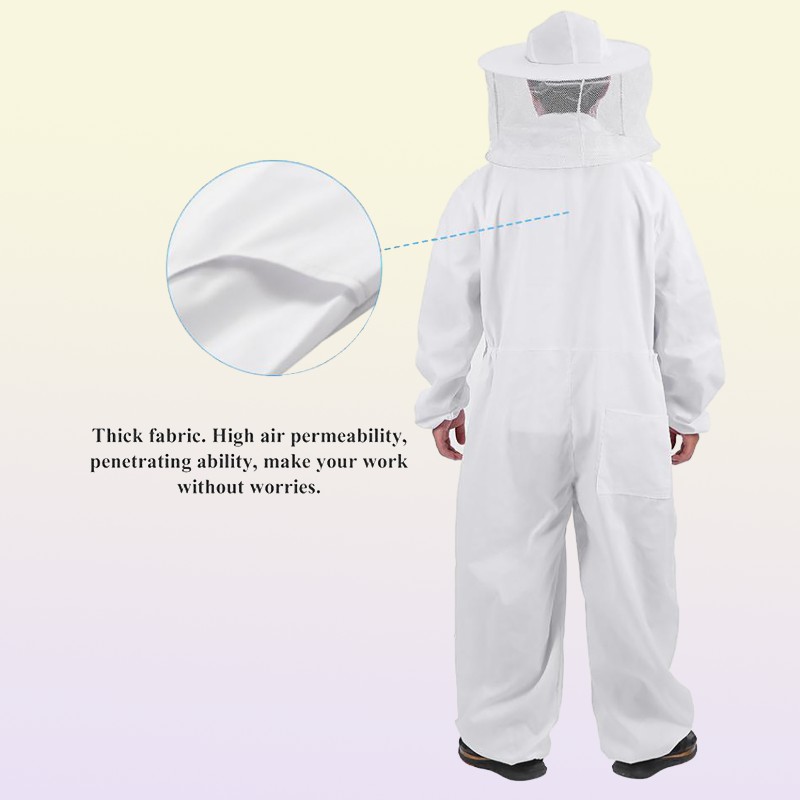 Other Garden Supplies White Beekeeper Suit Professional Beekeeping Supplies Comfortable Cotton Beekeeper Suit Maximum Sting Protec