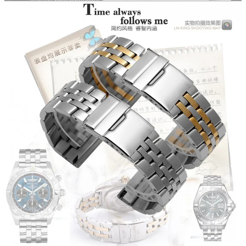 18 20 22 24MM Watch Accessories Band FOR Avenger Superocean Series Strap Solid Steel Metal Bracelet 240106