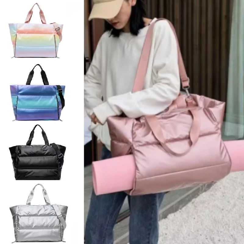 Yoga Mat Bag Women Gym Bag Tote Fitness Sports Large Capacity Travel Shoulder Bag Zipper Storage Bags Winter Ladies Wet Dry Pack 240108