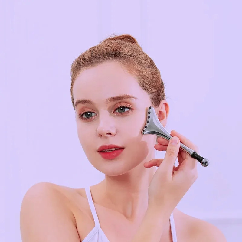 Health Massage Fan-shaped Scraping Guasha Tool Terahertz Face Eye Relaxation Skin Care Massager Face Device 240106