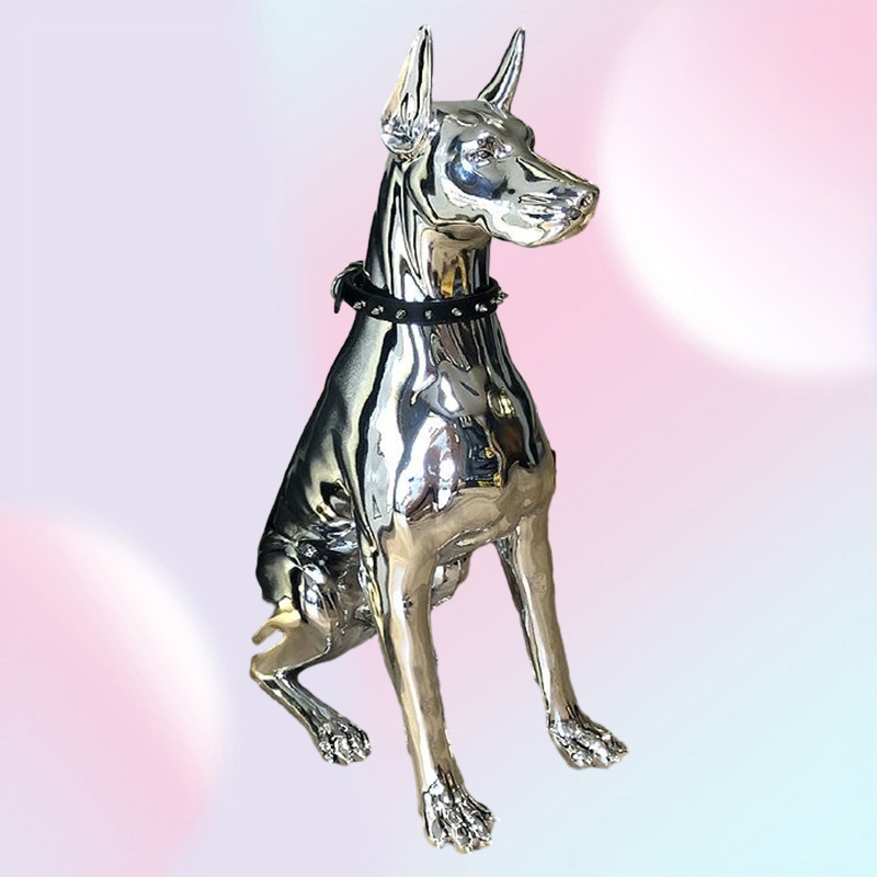 Decorative Objects Figurines 1PCS Sculpture Doberman Dog Large Size Art Animal Statues Figurine Room Decoration Resin Statue Ornam2387506