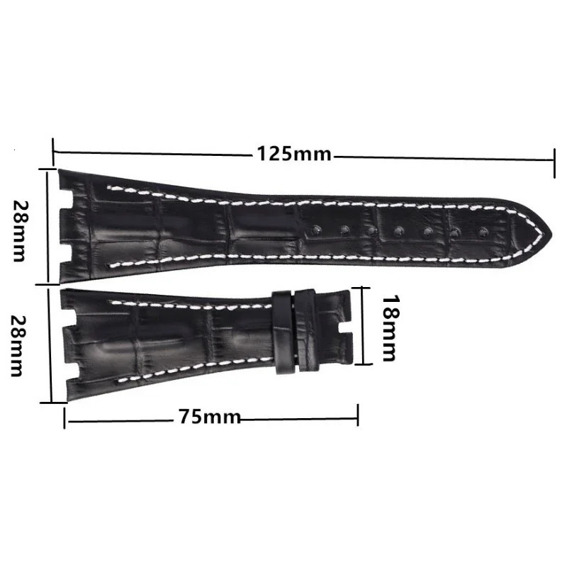 28mm Genuine Leather Watch Band for AP 26470 26133 15703 26470SO Strap Sport Waterproof Bracelet Handmade Accessories 240106