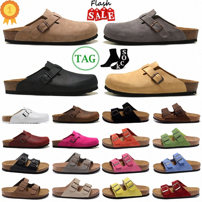 Designer Clogs Sandals Casual Shoes Men Women Slippers Cork Flat Leather Cotton Slippers Buckle Strap Microfiber Clog Mules Indoor Shoes birkinstocks