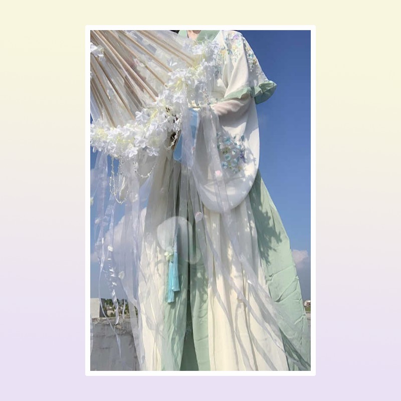 Umbrellas Mu ranju original antique Hanfu flower umbrella versatile cos super fairy Lolit yarn umbrella bead chain streamer aesthe2239504