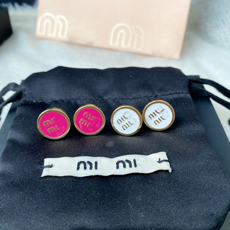 Stud 18k gold M brand letters designer earrings stud for women retro vintage luxury round circle double side wear Chinese earring earings ear rings charm jewelry 2024