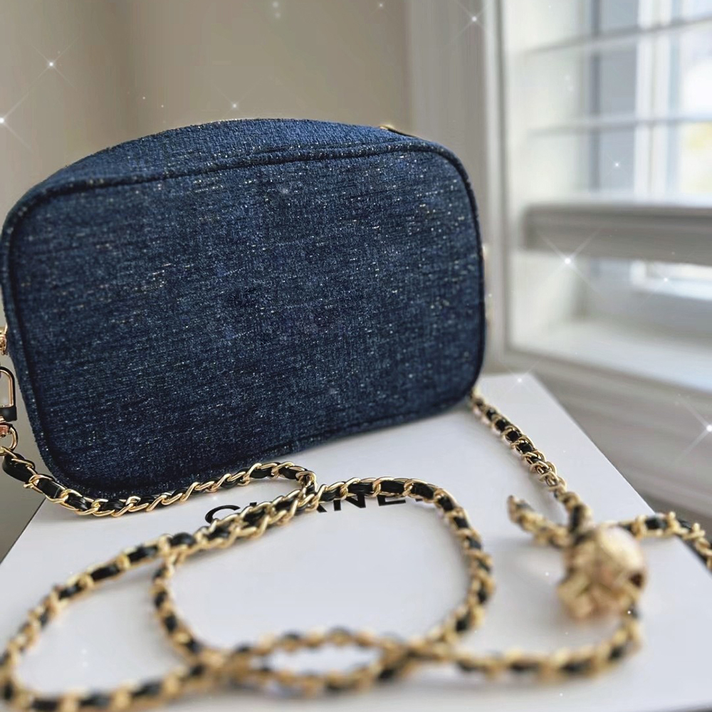 2024 NEW Designer Women Lady DIY Glitter Shoulder Box Bag Pattern C Classic Cosmetic Beaute Pouch Makeup Organizer Box Storage Case VIP Gift Box