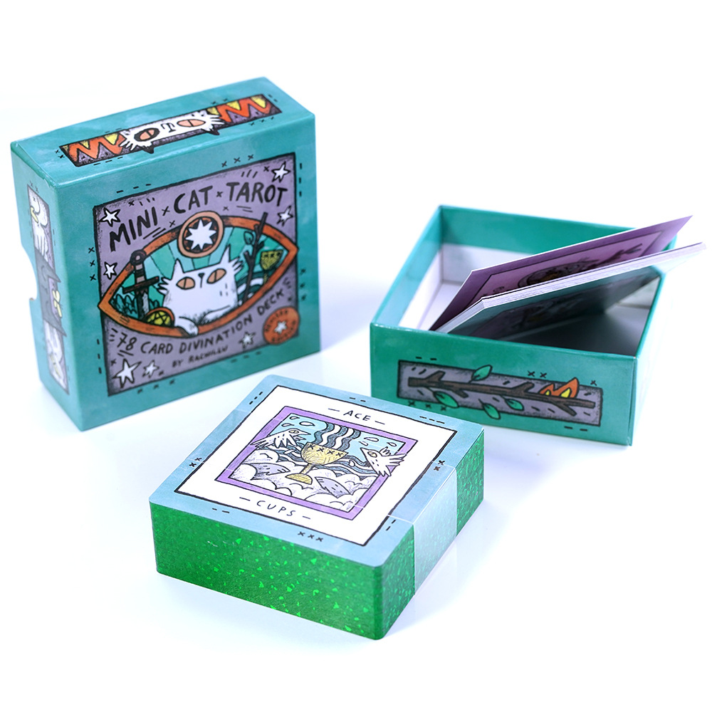 Mini Cat Tarot Deck Cards Fate Divination Card Tarot Friend Party Board Game Guidebook Deck Real Tarot Card Meanings