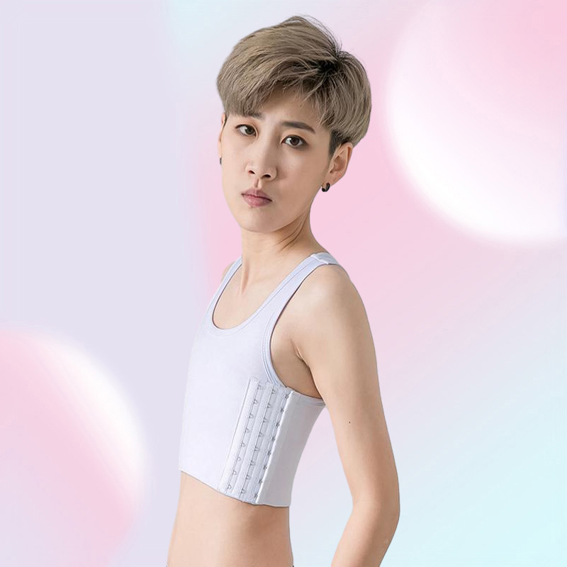 Women039s Shapers Lesbian Chest Binder Vest Bandage Correction Body Shapewear Reinforced Corset Casual Cotten Shirt Long Loose