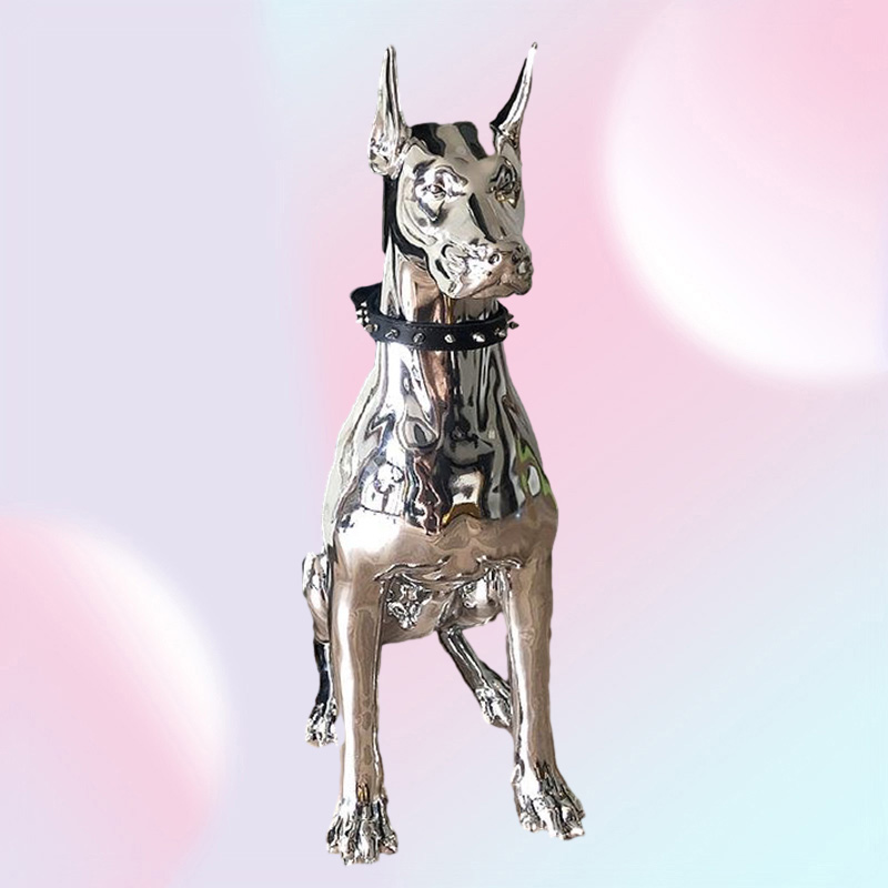 Decorative Objects Figurines 1PCS Sculpture Doberman Dog Large Size Art Animal Statues Figurine Room Decoration Resin Statue Ornam2387506