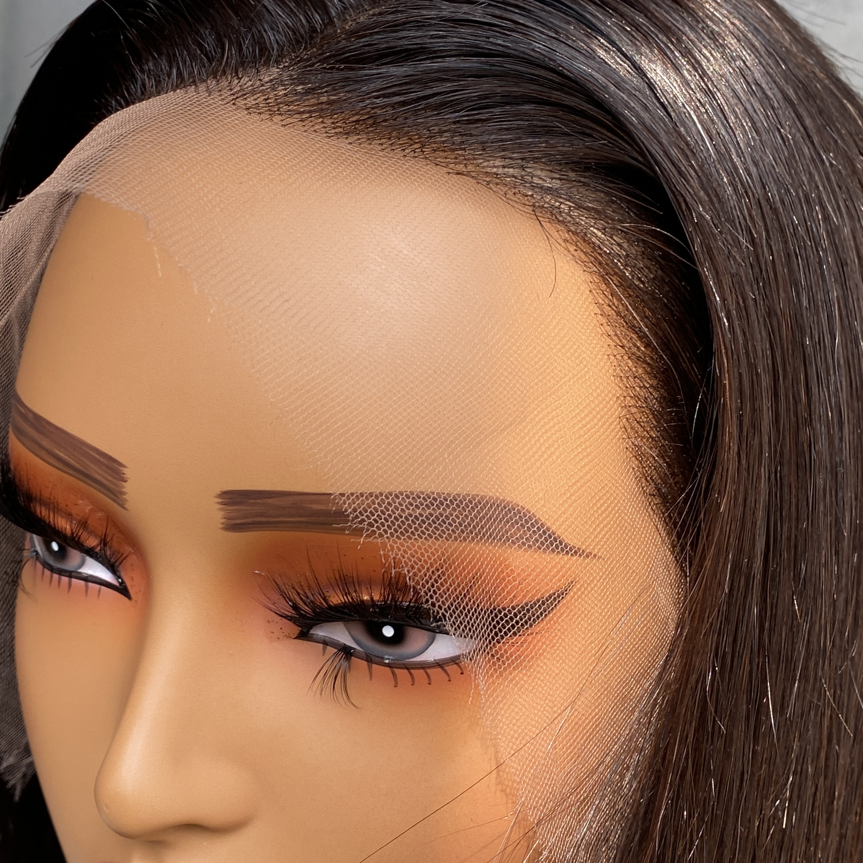 Brazilian Peruvian Vietnamese Double Drawn 12 Inch Natural Black Color 100% Raw Virgin Remy Human Hair Silky Straight 13x4 HD Lace Wig