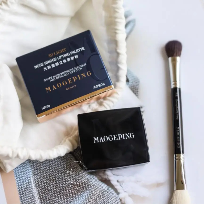 MAOGEPING Beauty 3D light Nose Bridge Palette 3G With Brush Shape Nose Bridges Contour And Optically Lift It Up Makeup 240106