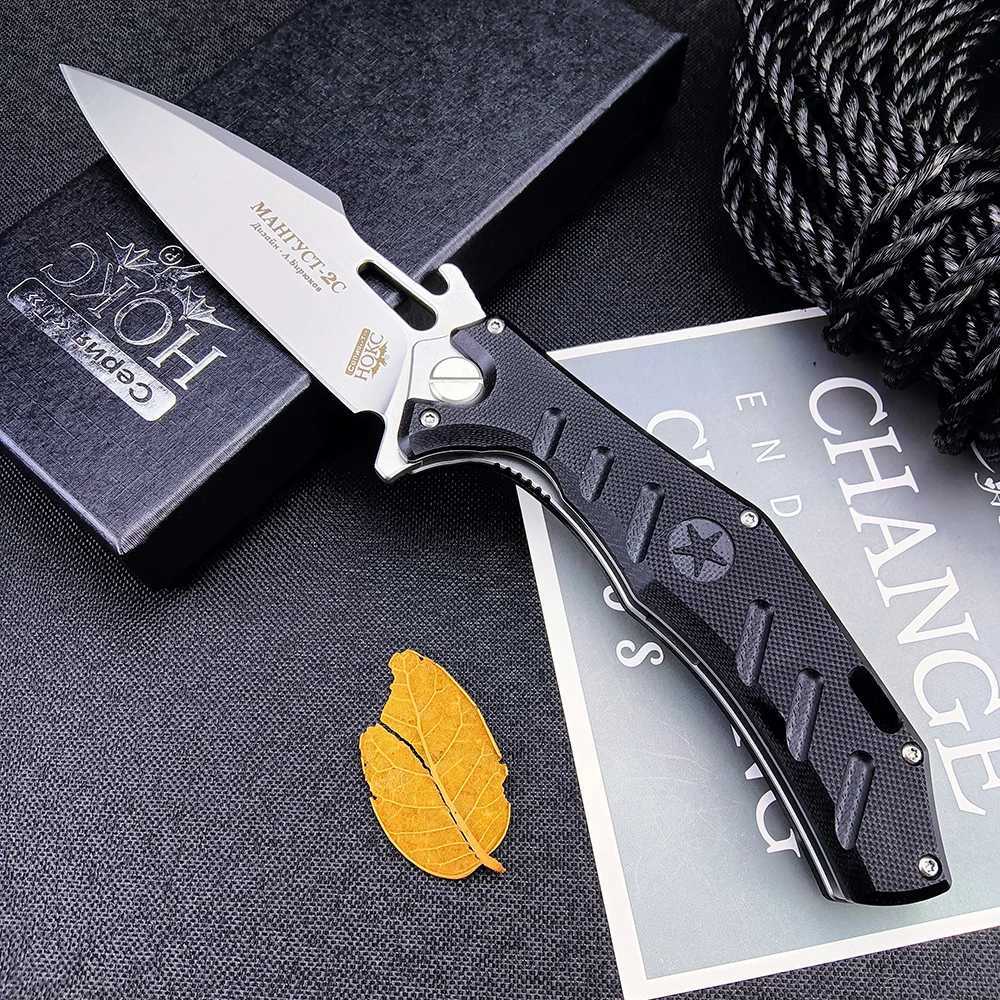 Knife RUSSIA HOKC Star Tactical Military Folding Knife Hunting Survival Pocketknives D2 Steel Multi EDC Defense Outdoor Pocket Knife