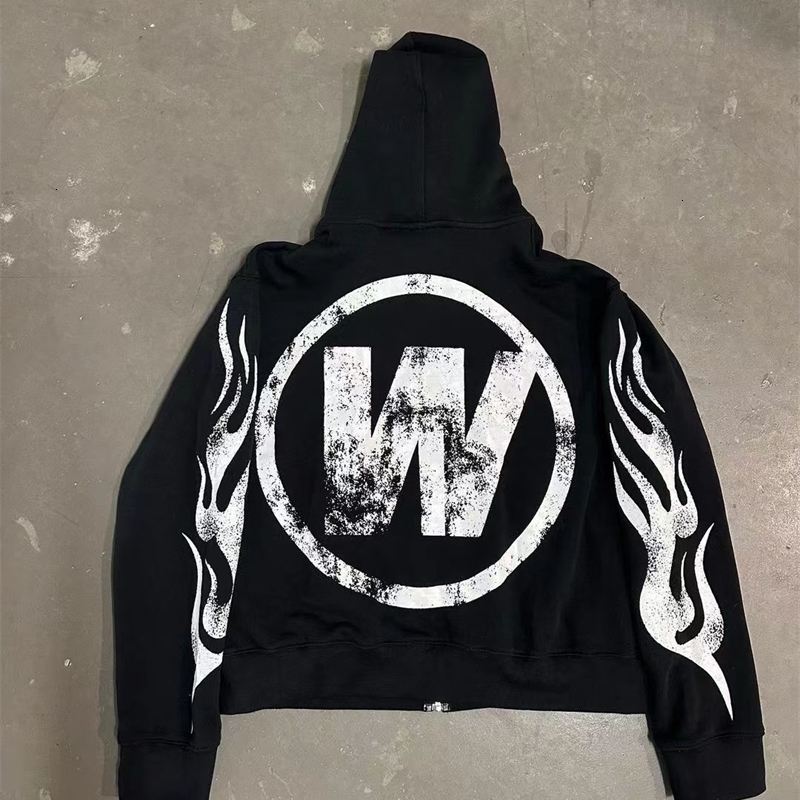 American Vintage Geometric Printed Hoodies Women Y2K Sweatshirt Autumn and Winter Oversize Coat Streetwear Casual Loose Jackets 240106