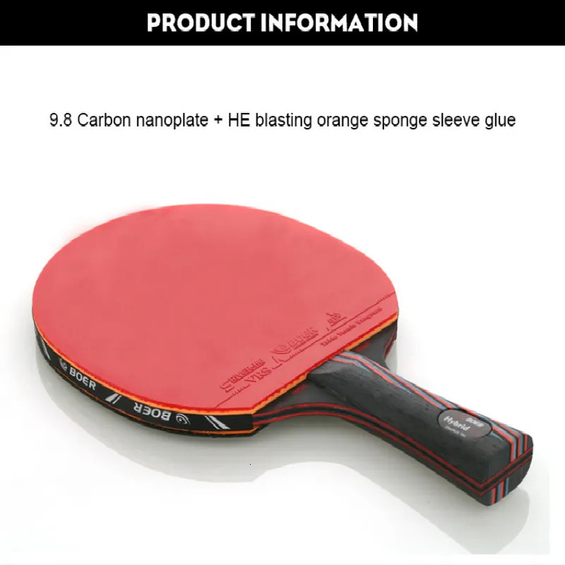 Professional 6 Star Ping Pong Racket Rubber Nano Carbon Table Tennis Bat Blade Sticky Toner Glue Pingpong Training 240106