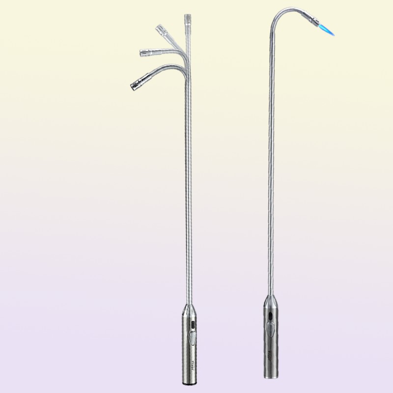 s 70cm Blue Flame Kitchen Candle Long Butane Gas Lighter 360 Degrees Rotate Stove BBQ Igniter Welding Torch Picnic Tool 0103