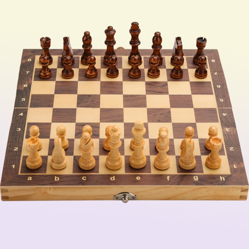 Outdoor Games Activities Chess Wooden Checker Board Solid Wood Pieces Folding Chess Board Highend Puzzle Chess Game 221207