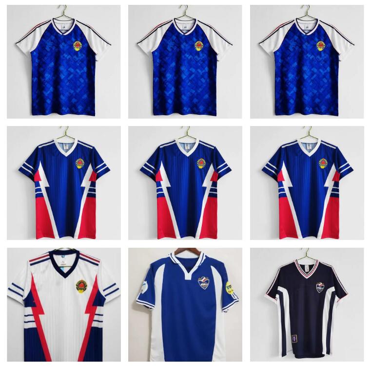 Jugoslavia Retro Soccer Jersey Coppa Del Mondo Mijatovic Savicevic Classic Vint…