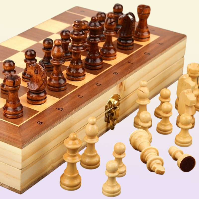 Outdoor Games Activities Chess Wooden Checker Board Solid Wood Pieces Folding Chess Board Highend Puzzle Chess Game 221207