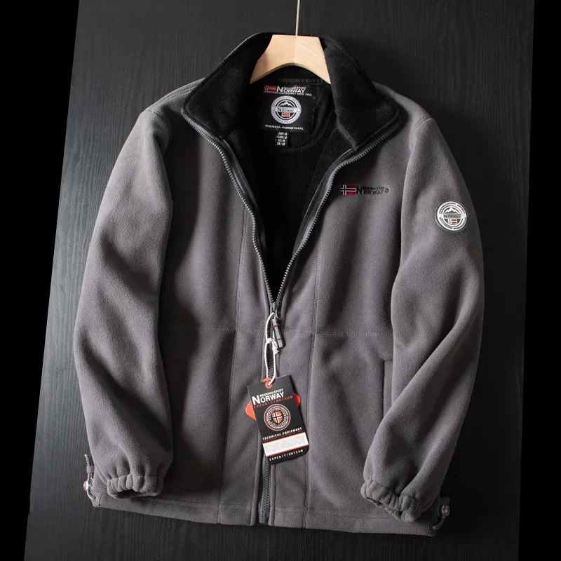 Winter Thicken Fleece Men Jacket Pockets Casual Polar Jackets Outdoor ColdProof Warm Overcoat Plus Size Outwear 240108