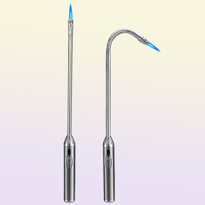 s 70cm Blue Flame Kitchen Candle Long Butane Gas Lighter 360 Degrees Rotate Stove BBQ Igniter Welding Torch Picnic Tool 0103