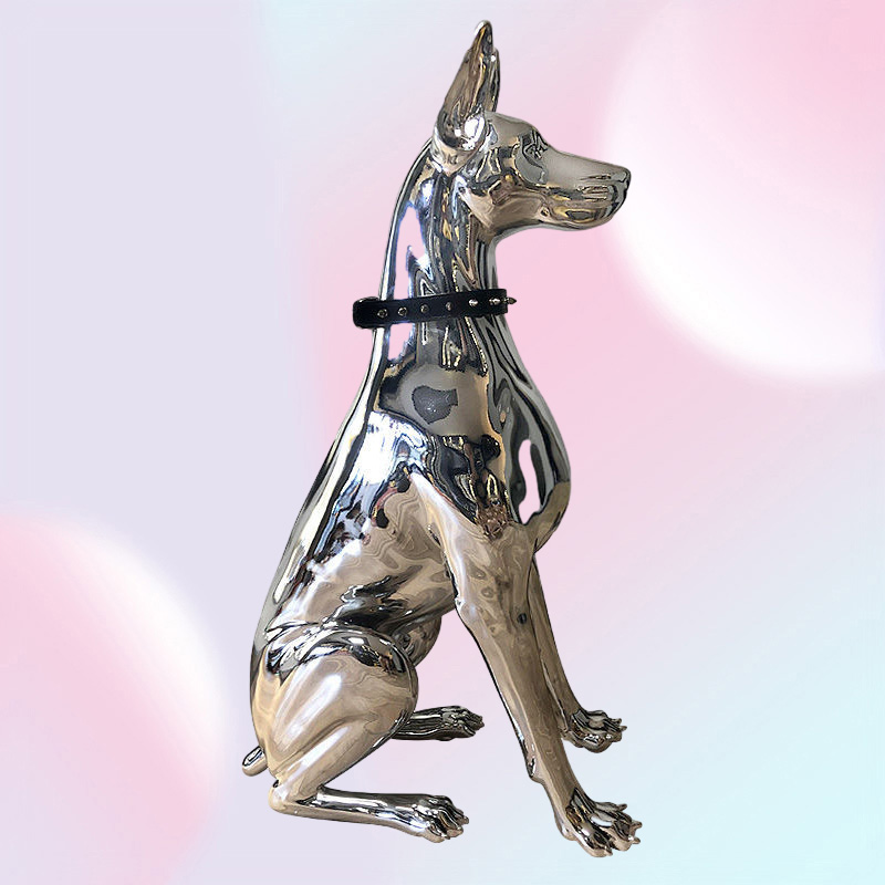 Decorative Objects Figurines 1PCS Sculpture Doberman Dog Large Size Art Animal Statues Figurine Room Decoration Resin Statue Ornam2387506