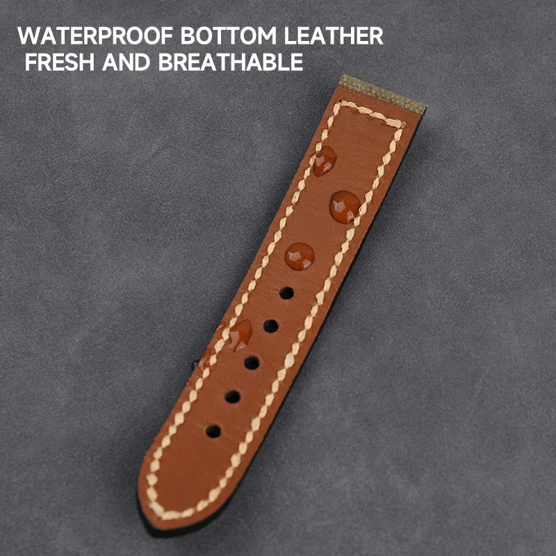 Canvas Laminated Leather Watchband 20 22 24 26mm for PAM111 441 Bronze Watch Accessories Cusn8 Buckle Mens Strap 240106