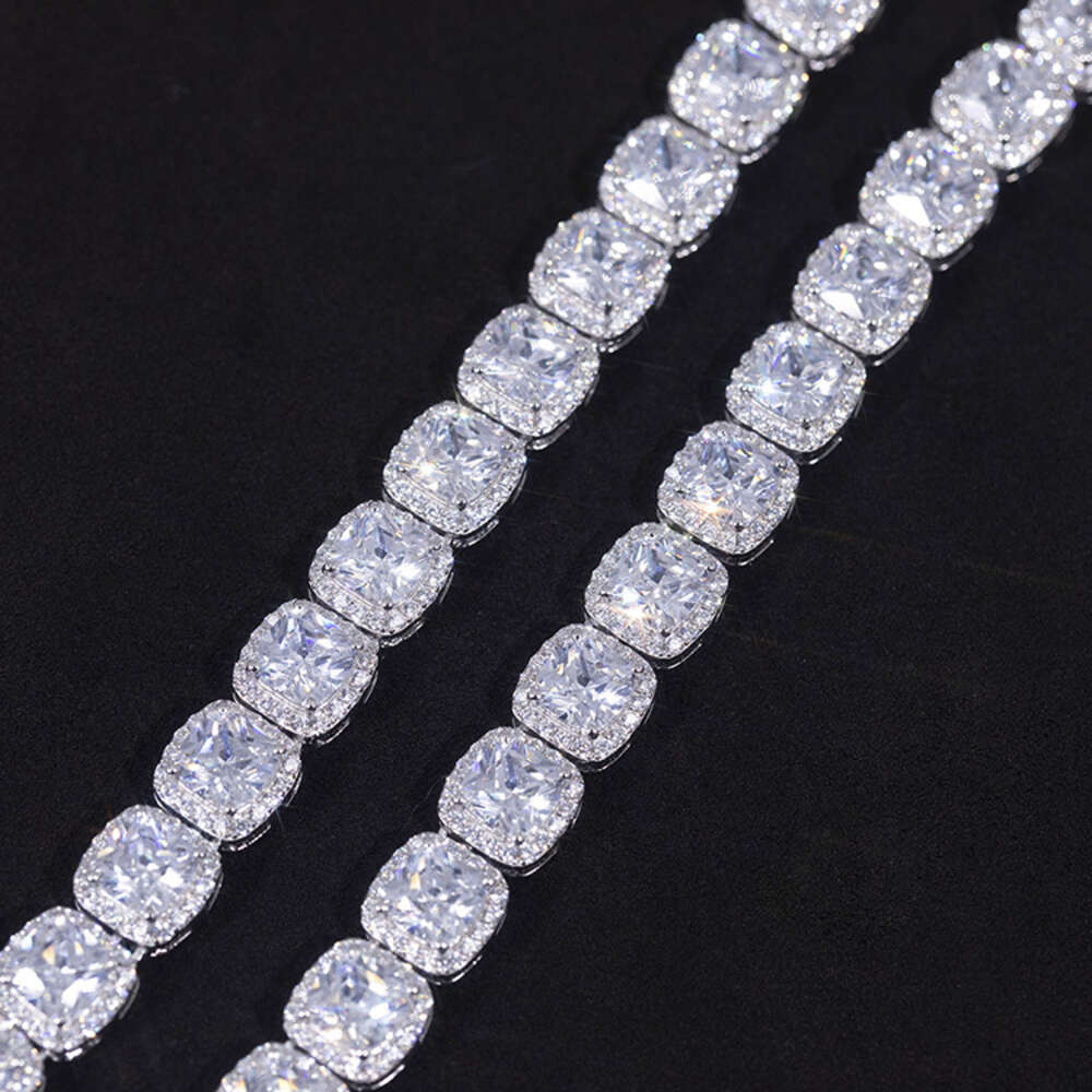 Fashion Customized High-End S Sterg Sier VVS D Color Moissanite Dia Cushion Tennis Chain For Jewelry Gift