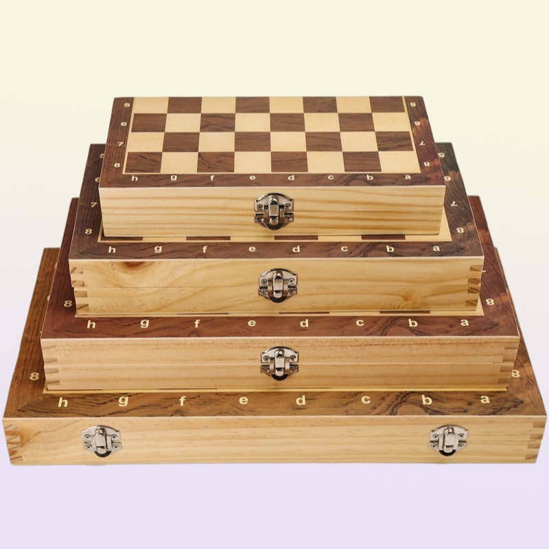 Outdoor Games Activities Chess Wooden Checker Board Solid Wood Pieces Folding Chess Board Highend Puzzle Chess Game 221207