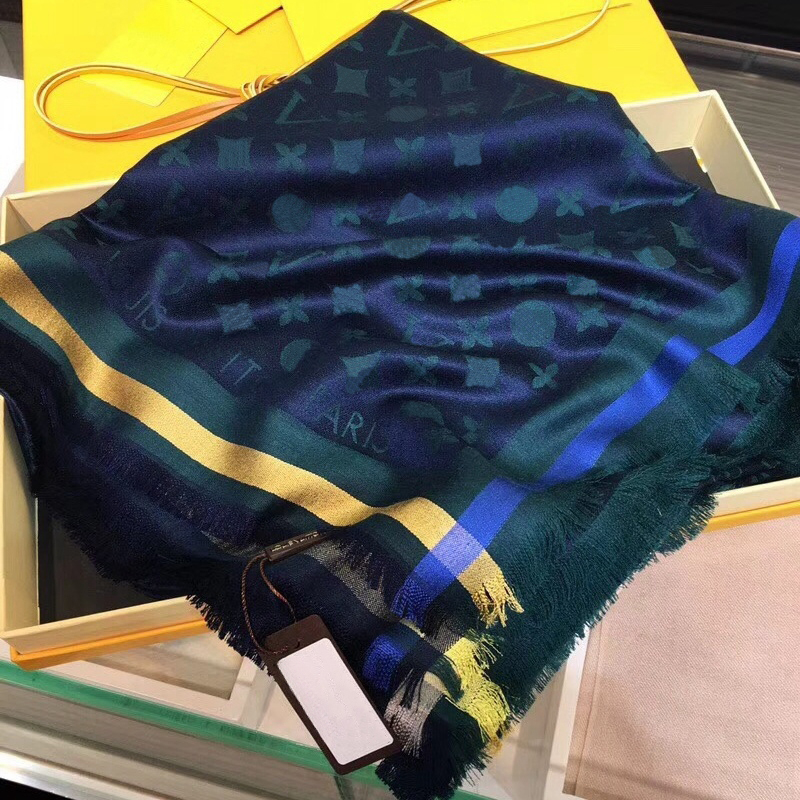 High quality Fashion women designer scarf 100% cotton jacquard womens scarves Double-sided color-blocking fringed edges Size 140cmX140cm with gift box