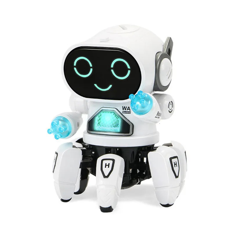 Cute 6-Claw LED Light Musical Dancing Robot An Educational and Interactive Toy for Kids - Perfect Gift for Boys 240108
