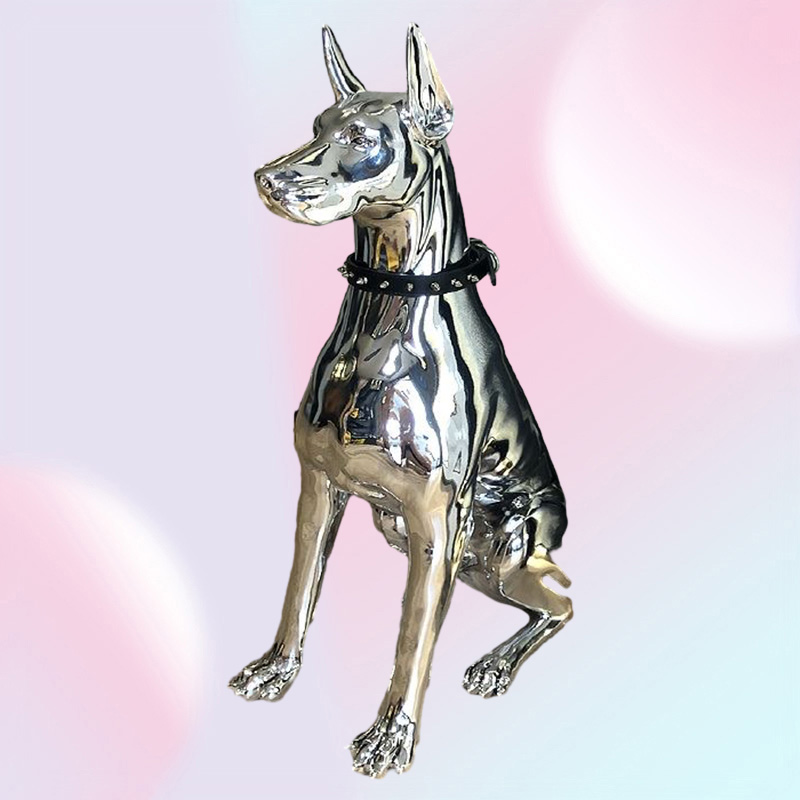 Decorative Objects Figurines 1PCS Sculpture Doberman Dog Large Size Art Animal Statues Figurine Room Decoration Resin Statue Ornam2387506