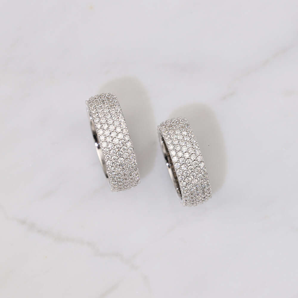 RTS Fashion Style Mans Sterg Sier Full ice out Moissanite Dia Hip Hop Rapper Cuban Ring