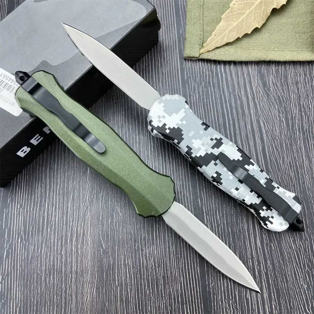 Knife BM 3300 Mini Size Fast AUT Opening Butterfly 440C Blade Zinc Alloy Handle EDC Multitool Tactical Knife Bushcraft Hunting Tool