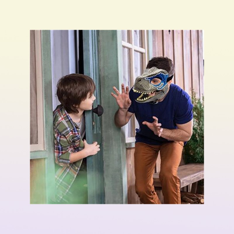 Dragon Dinosaur Jaw Mask Open Mouth Latex Horror Dinosaur Headgear Dino Mask Halloween Party Cosplay Props Scared MaskGC13901946006