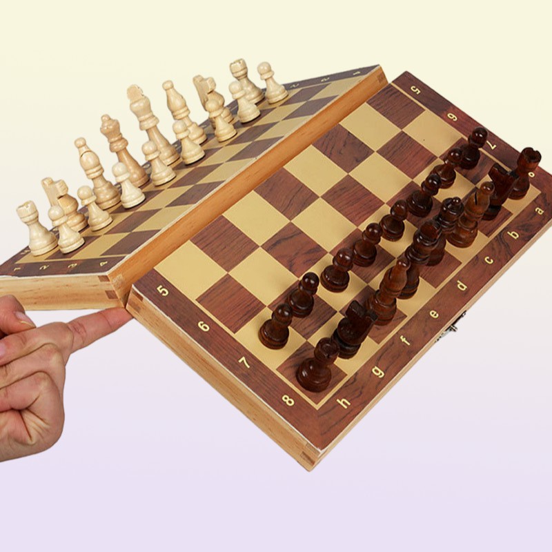 Outdoor Games Activities Chess Wooden Checker Board Solid Wood Pieces Folding Chess Board Highend Puzzle Chess Game 221207
