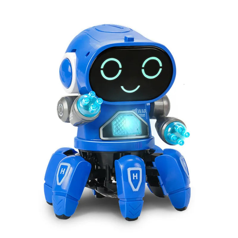 Cute 6-Claw LED Light Musical Dancing Robot An Educational and Interactive Toy for Kids - Perfect Gift for Boys 240108