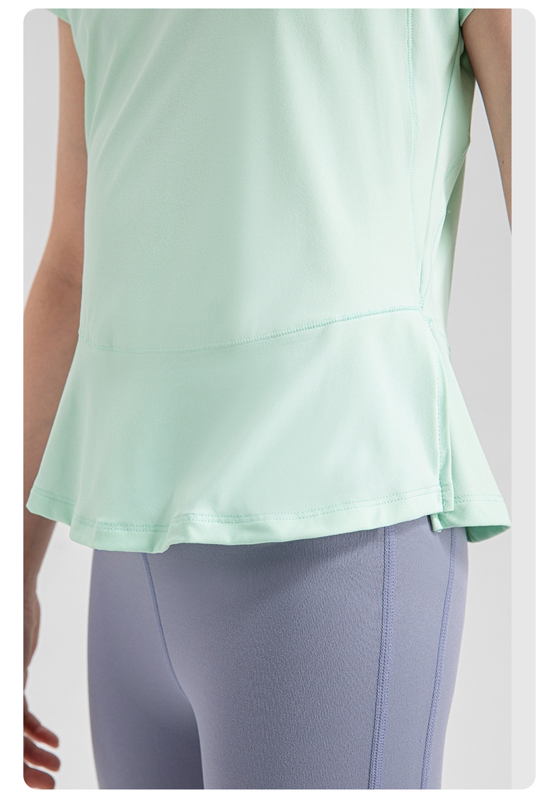 Uu-1882 Loose Yoga Short Sleeved Kids's Casual Running Dance Breathable Shirts