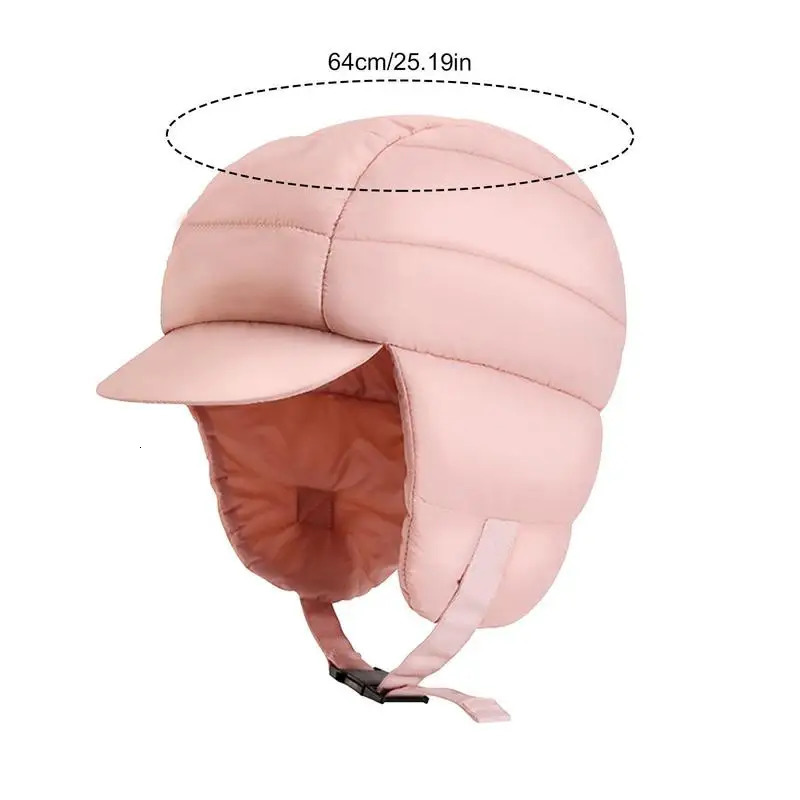 Trapper Hats Light Weight Warm Winter Bomber Hat Down Cotton Ski Balaclava for Men Women Windproof Ridding Cap 240108