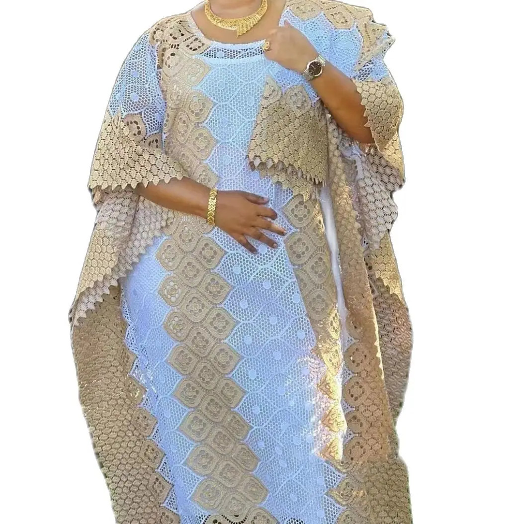 MAMADA L7590 African Women Clothing Dashiki Abaya Stylish Loose Long Evening Maxi Dresses Inside Skirt Free Size Dancing Party 240109