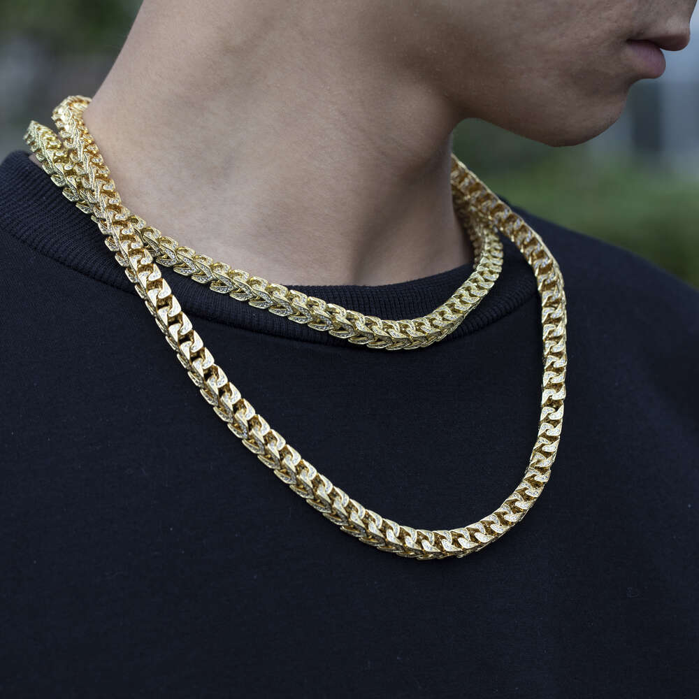Wholesale Men Necklace Miami Cuban Link Chain Brass Cubic Zirconia Cz Hip Hop Jewelry Fashion Necklace