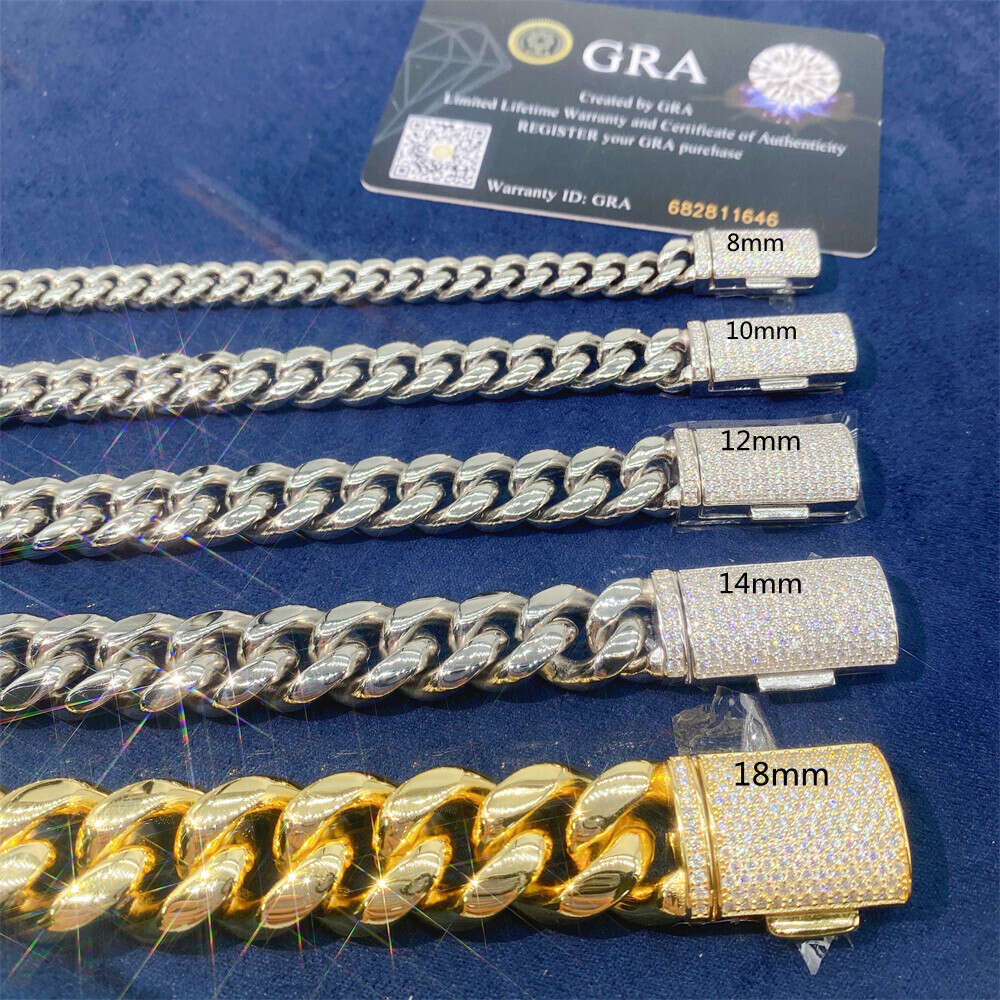 Foruixi Men Cuban Chain Vvs Moissanite 8mm Link