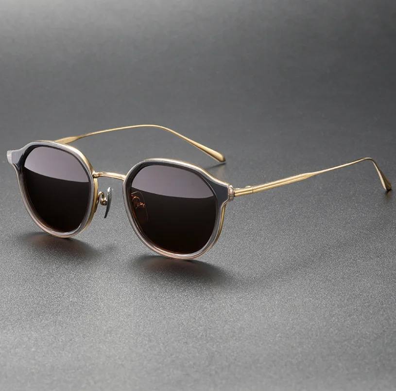 Pure Polarized Sunglasses Frame Vintage Men Eyewear Top Quality Goggle Outdoor Driving Sun Glasse 240109