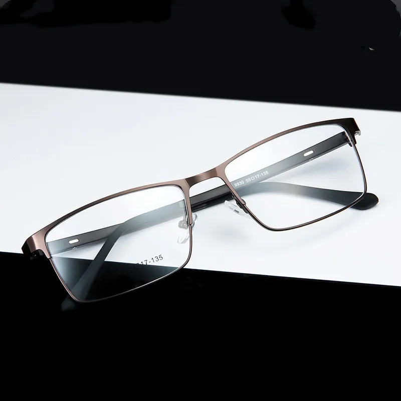Alloy Eyeglasses Frame Men Thin Metal Square Myopia Prescription Full Optical Glasses Frames Eyewear Eye 240109